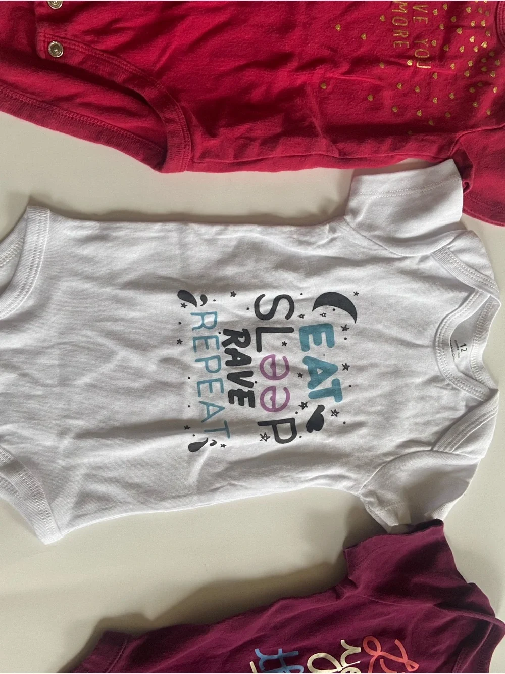 Kids Pink & White Onesie Bundle - Mixed Brands. 4 one-piece outfits and one pair